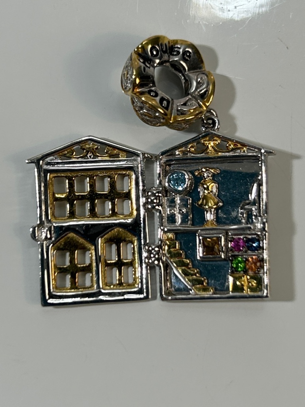NWOT Gems En Vogue Palladium 18k Accent Genuine Gemstone Doll House Charm